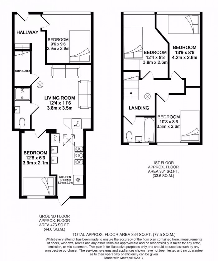 Floorplan for 5 Bed Student House - Rhodaus Close, CCCU