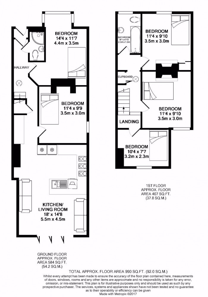 Floorplan for 17 Edward Road, Canterbury, Kent, CT1