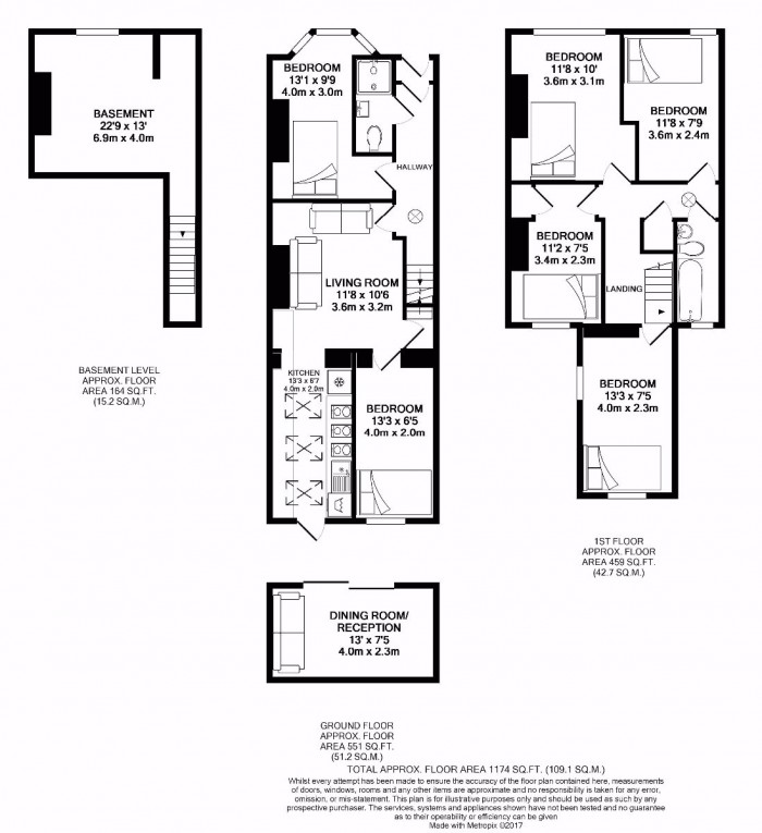 Floorplan for 11 Gordon Road, Canterbury, Kent, CT1