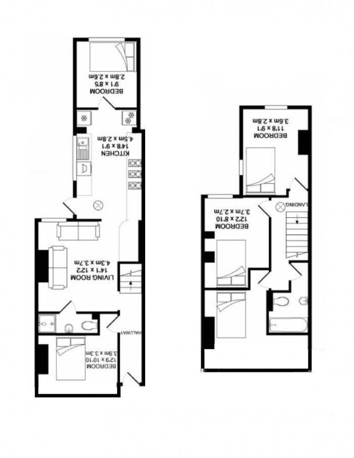 Floorplan for 5 Bed Student Home - 22 Salisbury Road