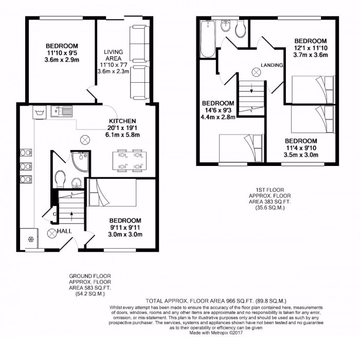 Floorplan for 5 Bed Student Home - 27 Godden Road