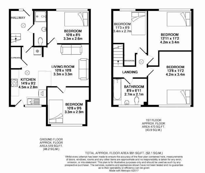 Floorplan for 5 Bed Student Home - Teddington Close