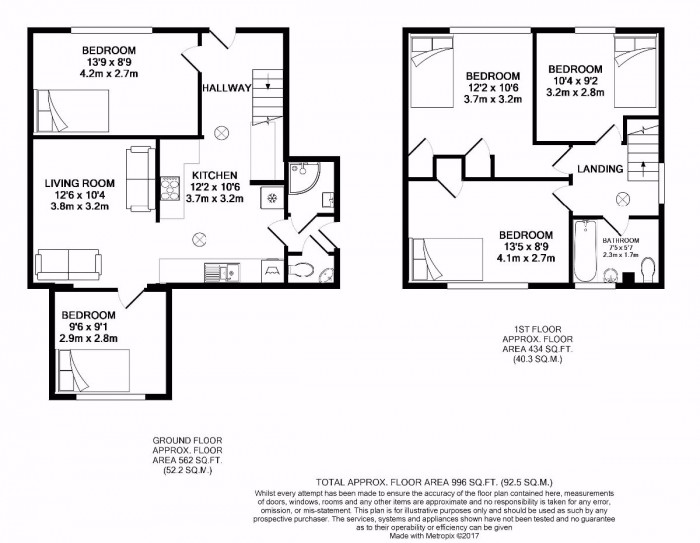 Floorplan for 5 Bed Student Home - 51 Dickens Avenue