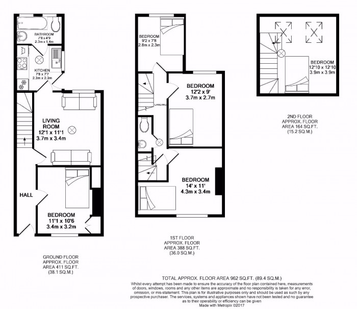 Floorplan for 5 Bed Student House - 23 Tudor Road