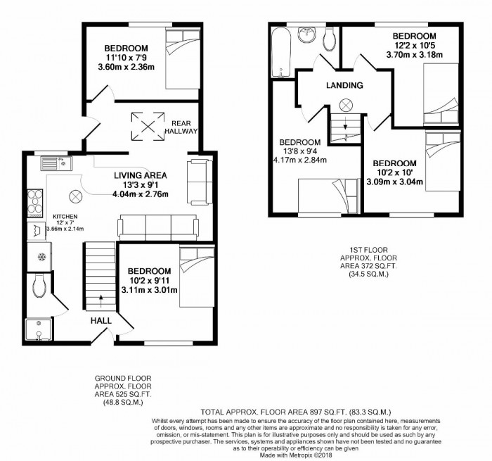 Floorplan for 5 Bed Student House - 50 New Ruttington Lane