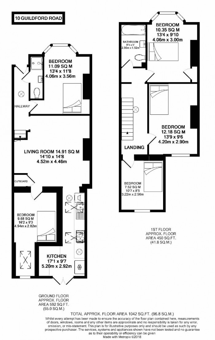 Floorplan for 5 Bed Student House - 10 Guildford Road