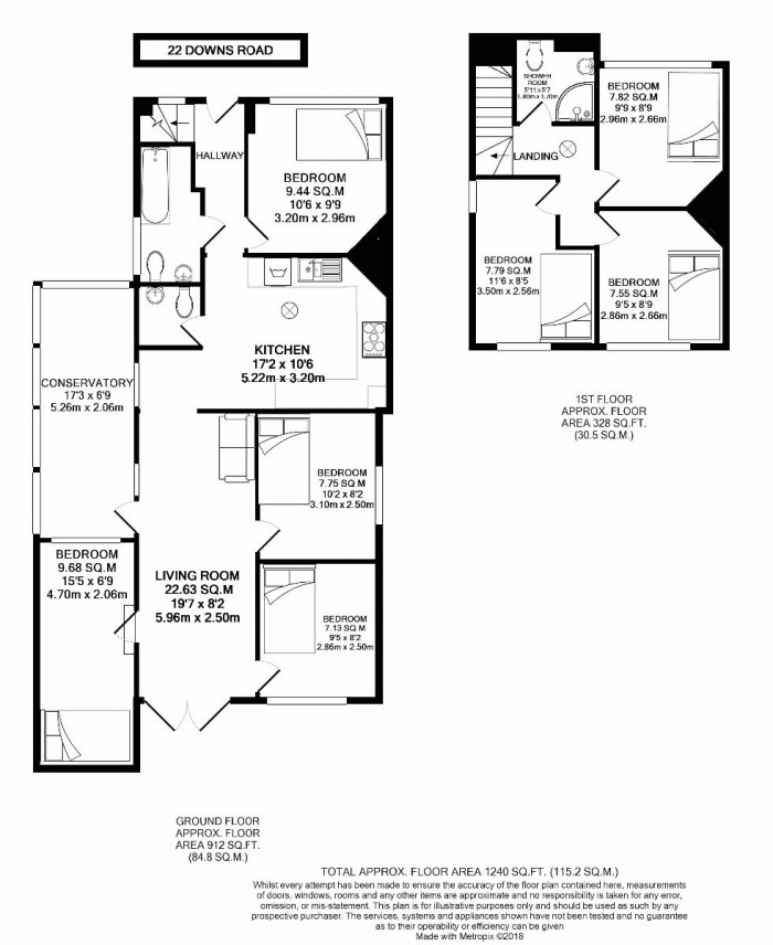 Floorplan for 22 Downs Road, UKC