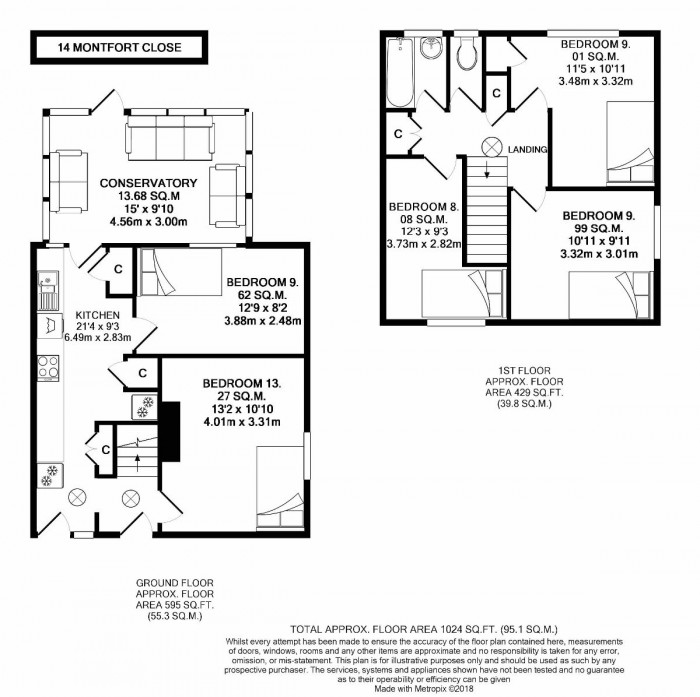 Floorplan for 14 Montfort Close, UKC