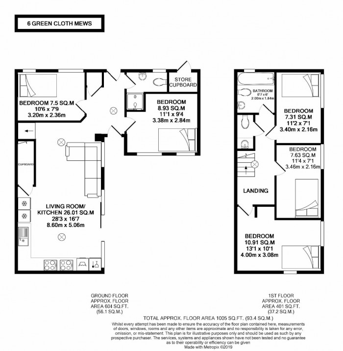 Floorplan for 6 Green Cloth Mews