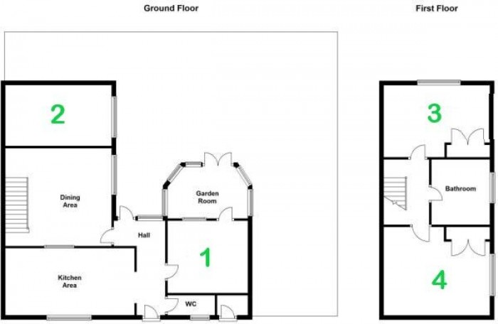 Floorplan for 4 Bedroom Student House - City Centre