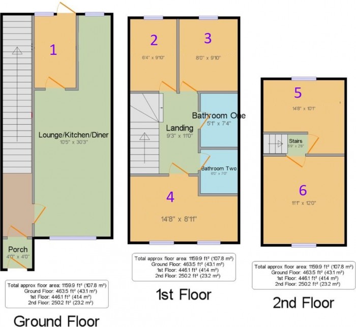 Floorplan for 5 Bedroom Student Home - Regency Place