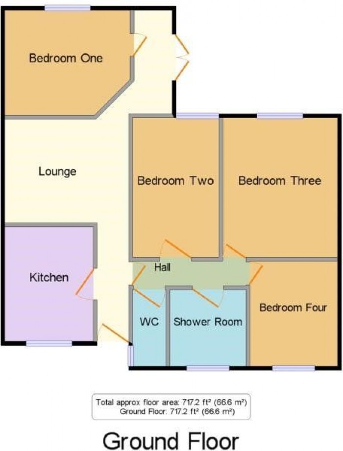 Floorplan for 4 Bed Student House - 53 Ulcombe Gardens, UKC