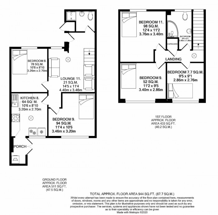 Floorplan for 5 Bed Student Home - 144 Downs Road, UKC