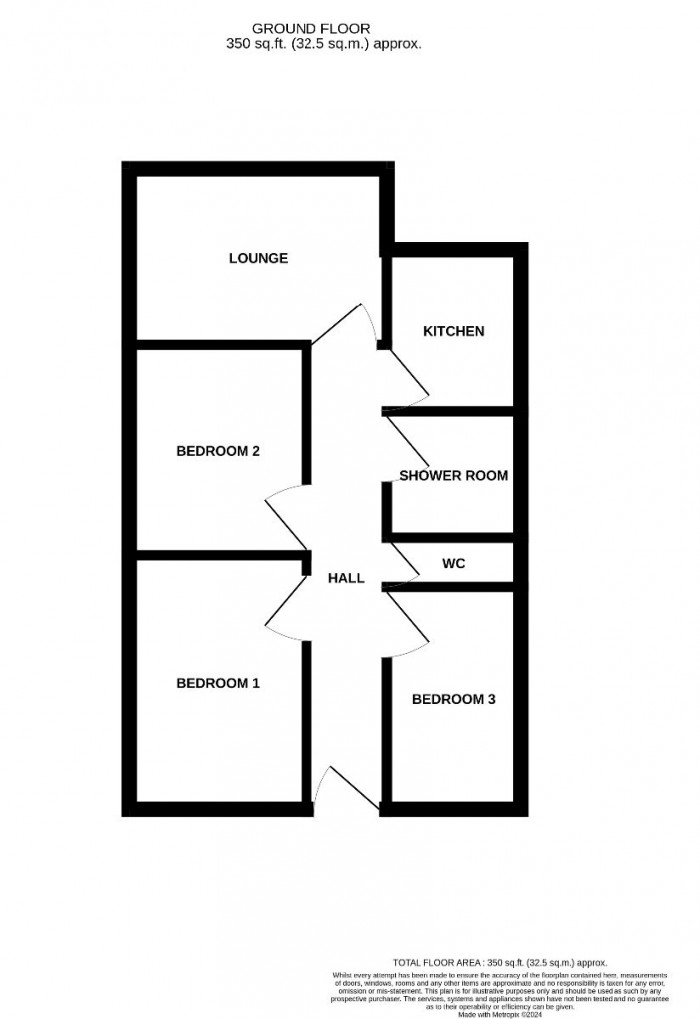 Floorplan for 3 Bedroom Student Home - 20 Hawe Close