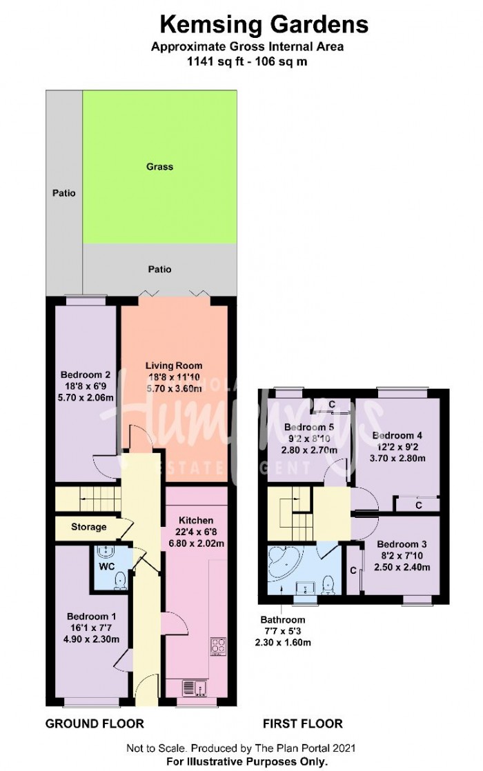 Floorplan for 5 Bed Student Home - 43 Kemsing Gardens