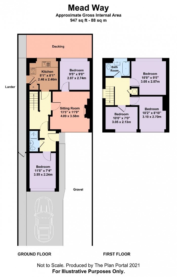 Floorplan for 5 Bed Student Home - 17 Mead Way