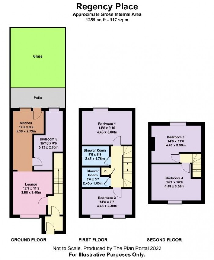 Floorplan for 5 Bed Student Home - 30 Regency Place