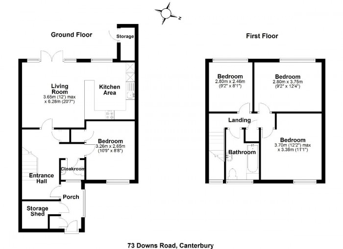 Floorplan for 73 Downs Road, Canterbury