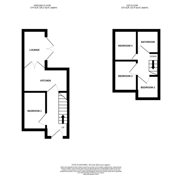 Floorplan for 4 Bed Student Home - 18 Queens Avenue, Canterbury