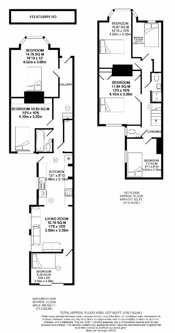 Floorplan for Room to rent - 113 Sturry Road